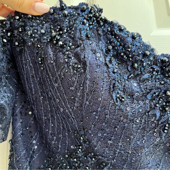 [rina dimontella] formal sweetheart embellished column gown blue - Picture 8 of 16